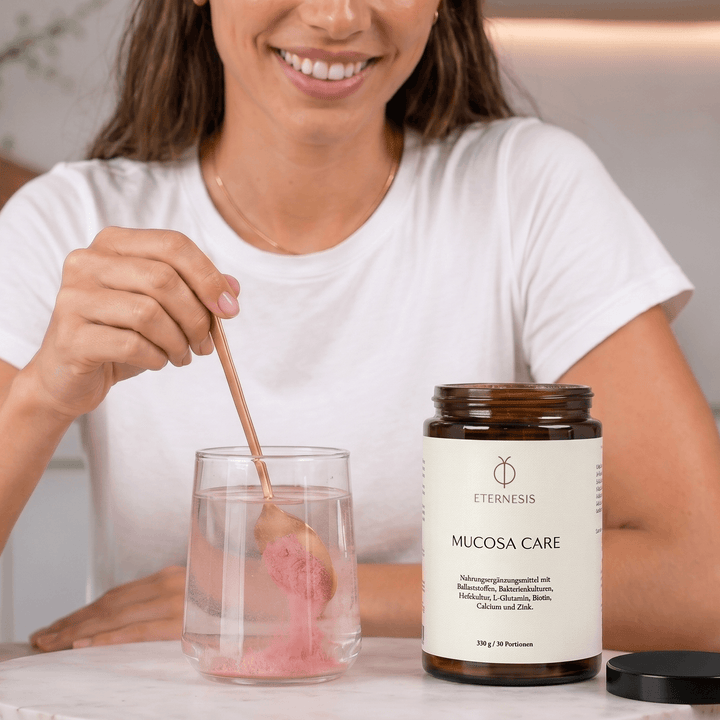 Mucosa Care Glas mit Pulver