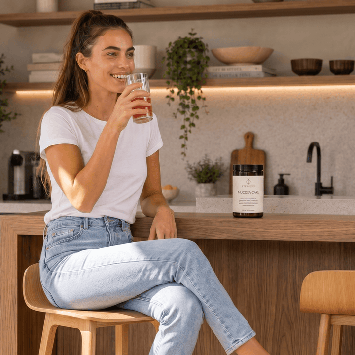 Mucosa Care Person am trinken